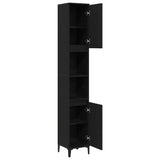 Bathroom Cabinet Black Oak 30 x 30 x 190 cm Engineered Wood 862806