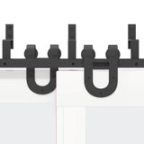 Sliding Door Hardware Kit 366 cm Steel Black 3295753