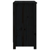 Book Cabinet Black 80x35x68 cm Solid Wood Pine 821678