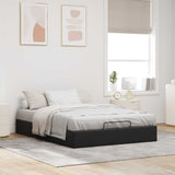 Ottoman Bed Frame Black Queen Size Velvet 3403076