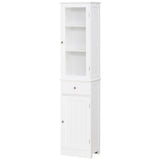 Bathroom Storage Cabinet with 3-tier Shelf Drawer Door, Floor Cabinet Free Standing Tall Slim Side T3398P343157