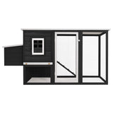 Outdoor Chicken Cage Hen House with 1 Egg Cage Grey Wood 170846