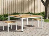 Coffee Table White 100 x 100.5 x 45 cm Solid Acacia Wood 901745