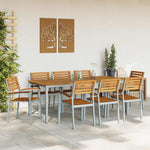 Garden Dining Set 9 pcs Grey and brown 200 x 90 x 75 cm 3284412