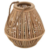 Hanging Candle Lantern Holder Wicker Natural 246819