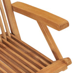 ZNTS Folding Garden Chairs 3 pcs Solid Teak Wood 315444