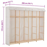 Wardrobe White 200x40x170 cm Fabric 248200