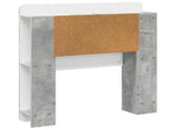 Headboard Cabinet with Storage Concrete Grey Engineered Wood 8001249