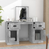 Dressing Table with Mirror Concrete Grey 130x50x132.5 cm 3185339