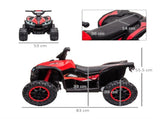 12V Ride-On Quad Bike w/ Music, Horn, for Ages 3-5 Years - Red T3398P553413