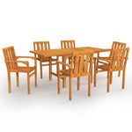 ZNTS 7 Piece Garden Dining Set Solid Teak Wood 3059600