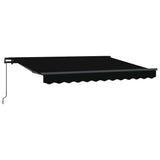 Retractable Awning Black 350 x 200 cm Polyester and Aluminium 3329712