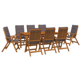 9-Piece Garden Dining Set 9 pcs Natural Solid Acacia Wood 3434627