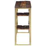 Console Table Gold Stainless Steel and Solid Wood Sleeper 350014