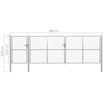 ZNTS Garden Gate Steel 500x150 cm Silver 144355