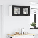 Hanging Cabinet 2 pcs Black Oak 40 x 31 x 40 cm Engineered Wood 884197