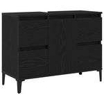 Bathroom Furniture Set with Drawer 3 pcs Black 30 x 30 x 180 cm 3333091