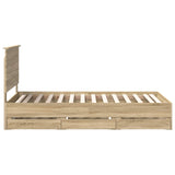 Bed Frame with Drawer Sonoma Oak 100 x 200 cm Engineer Wood 3411147