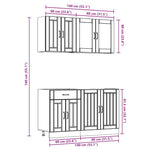 ZNTS 4 Piece Kitchen Cabinet Set Kalmar Black Engineered Wood 3314862