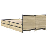 Bed Frame with Drawers without Mattress Sonoma Oak 75x190 cm Small Single 3279973