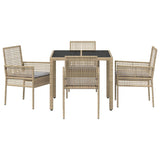 Garden Dining Set 5 pcs Beige Poly rattan 3334880