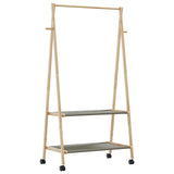 Clothes Rack with Shelves and Wheels 96x45.5x155.5 cm Bamboo 4008909