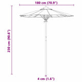 Garden Parasol Cream White 180 x 230 cm Bamboo 4108080