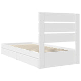 Storage Bed with Headboard White 100 x 200 cm Engineered Wood 3411918