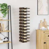 Wall Mounted Wine Rack for 36 Bottles Gold Iron 340888