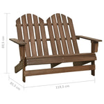 2-Seater Garden Adirondack Chair Solid Fir Wood Brown 315901