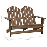 2-Seater Garden Adirondack Chair Solid Fir Wood Brown 315901