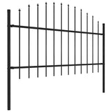 Garden Fence with Spear Top Steel 1603.5x125 cm Black 277729