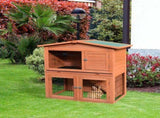 Rabbit Hutch Outdoor Guinea Pig Hutch 2-Tier Bunny Cage with No-Leak Tray 100.5 x 55 x 101 cm T3398P547956