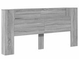 Headboard Cabinet with LED Grey Sonoma 160 x 16.5 x 103.5 cm 8006569