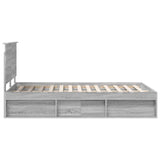 Bed Frame Grey Sonoma 120 x 200 cm Solid Pine Wood 3411033
