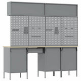 Work Cabinet Set with Drawer with Storage Manual 10 pcs Black 3321474