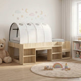 Bed Frame with Tunnel with Shelf 3 pcs Sonoma Oak and White 3423617