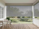 Outdoor Roller Blind 90% UV Block Light Grey 350 x 140 cm HDPE 42036127