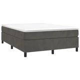 Box Spring Bed Frame Dark Grey Double Velvet 3121224