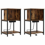 Bedside Cabinet 2 pcs Smoked Oak 38 x 31 x 61 cm 859455