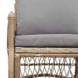 Garden Chair with Cushion Beige 73 x 61 x 77 cm Poly Rattan 42006220