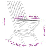 Folding Garden Chair Set of 6 Teak Solid Teak Wood Medium 3155053