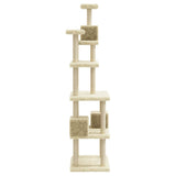 Cat Tree with Sisal Scratching Posts Cream 188 cm 171488