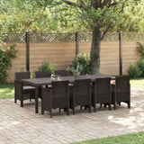 Garden Dining Set 9 pcs Brown Polypropylene 3378738