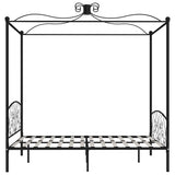 Canopy Bed Frame without Mattress Black Metal 180x200 cm Super King 284479