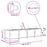 Garden Planter 4 pcs Grey 160 x 40 x 37.5 cm Plastic 42002870