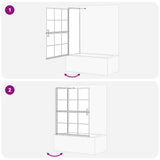 Bath Shower Screen Black and Transparent 100 x 68 x 128 cm 42018554