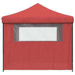 ZNTS Foldable Party Tent Pop-Up with 4 Sidewalls Burgundy 4004931