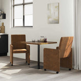Dining Chairs with Wheels 2 pcs Brown 57 x 66 x 94 cm 42017825