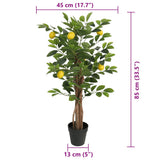 Artificial Lemon Tree with 3 Trunks Green 85 cm PP 4010676